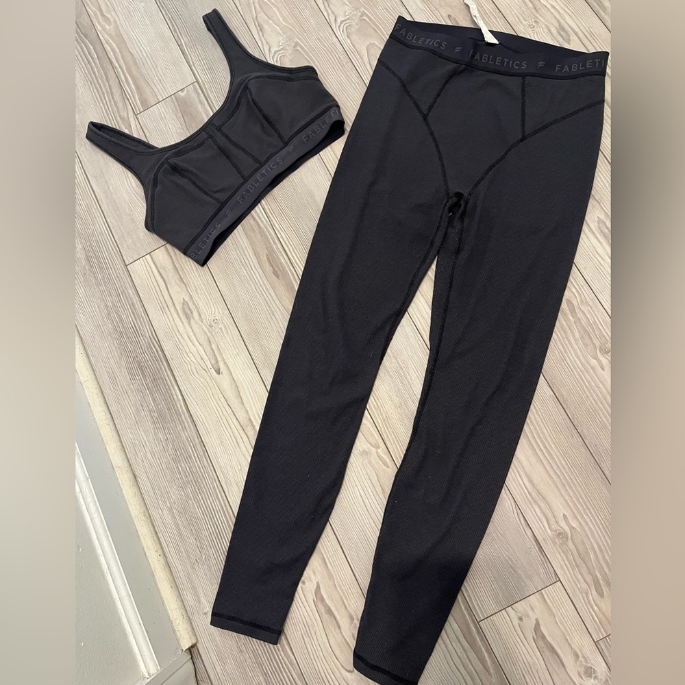 Fabletics Waffle Knit Work Out Set